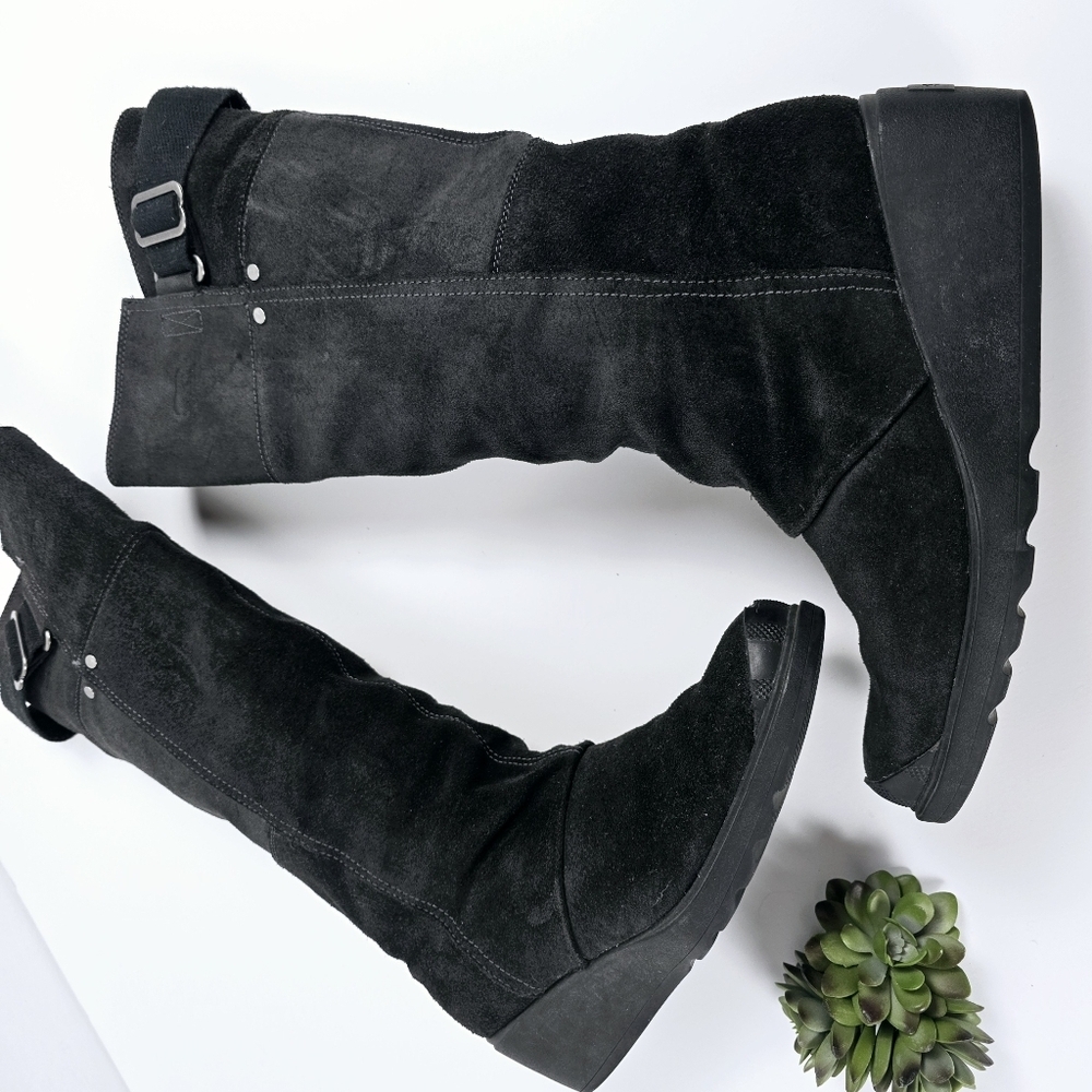 Sorel Toronto Wedge Boots Black Suede Size 9.5 - Picture 3 of 14